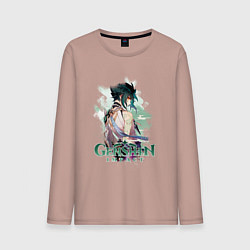 Лонгслив хлопковый мужской Сяо Xiao Genshin Impact, цвет: пыльно-розовый