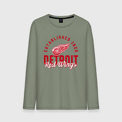 Лонгслив хлопковый мужской Detroit Red Wings Детройт Ред Вингз, цвет: авокадо