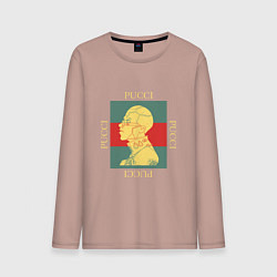 Лонгслив хлопковый мужской PUCCI GOLD ПУЧЧИ ЗОЛОТО, цвет: пыльно-розовый