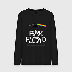 Лонгслив хлопковый мужской PINK FLOYD LOGO ПИНК ФЛОЙД, цвет: черный