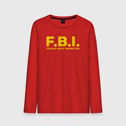 Лонгслив хлопковый мужской FBI Женского тела инспектор, цвет: красный