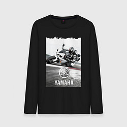 Лонгслив хлопковый мужской YAMAHA на вираже, цвет: черный