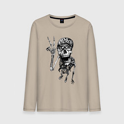 Лонгслив хлопковый мужской Skeleton dude, цвет: миндальный
