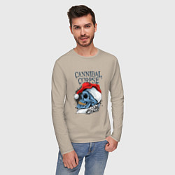 Лонгслив хлопковый мужской Cannibal Corpse Happy New Year, цвет: миндальный — фото 2