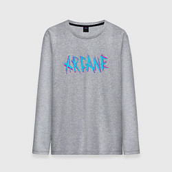 Лонгслив хлопковый мужской ARCANE LEAGUE OF LEGENDS NEON LOGO, цвет: меланж