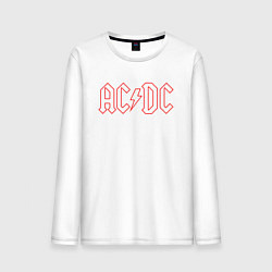 Лонгслив хлопковый мужской ACDC - Logo, цвет: белый