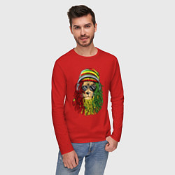Лонгслив хлопковый мужской Rasta lioN, цвет: красный — фото 2