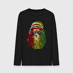 Лонгслив хлопковый мужской Rasta lioN, цвет: черный