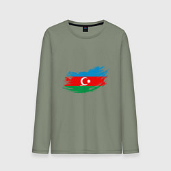 Лонгслив хлопковый мужской Флаг - Азербайджан, цвет: авокадо