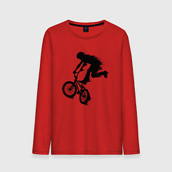 Лонгслив хлопковый мужской ВЕЛОСПОРТ BMX Racing ВЕЛОСИПЕДИСТ, цвет: красный