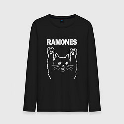 Лонгслив хлопковый мужской RAMONES, РАМОНЕС, цвет: черный