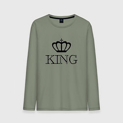 Лонгслив хлопковый мужской KING Парные Король, цвет: авокадо
