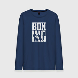 Лонгслив хлопковый мужской Boxing бой, цвет: тёмно-синий