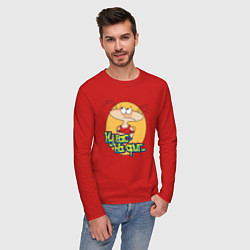 Лонгслив хлопковый мужской Да ну вас!, цвет: красный — фото 2