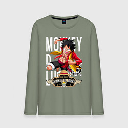 Лонгслив хлопковый мужской One Piece Monkey Большой Куш Манки, цвет: авокадо