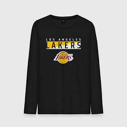 Лонгслив хлопковый мужской LA LAKERS NBA ЛЕЙКЕРС НБА, цвет: черный