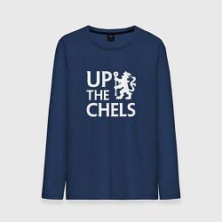 Лонгслив хлопковый мужской UP THE CHELS, Челси, Chelsea, цвет: тёмно-синий