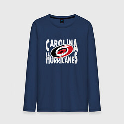 Лонгслив хлопковый мужской Каролина Харрикейнз, Carolina Hurricanes, цвет: тёмно-синий
