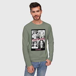 Лонгслив хлопковый мужской Blackpink K-pop, цвет: авокадо — фото 2