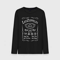 Лонгслив хлопковый мужской Led Zeppelin, Лед Зеппелин, цвет: черный