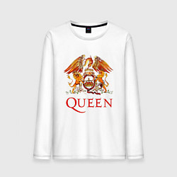 Лонгслив хлопковый мужской Queen, логотип, цвет: белый