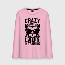 Мужской лонгслив Кошатница на тренировке