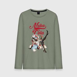 Лонгслив хлопковый мужской Fallout Nuka Cola Furry Poster, цвет: авокадо