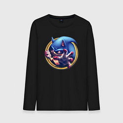 Лонгслив хлопковый мужской Sonic Exe Horror, цвет: черный