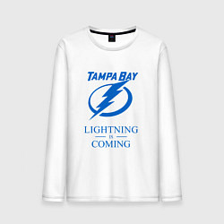 Лонгслив хлопковый мужской Tampa Bay Lightning is coming, Тампа Бэй Лайтнинг, цвет: белый