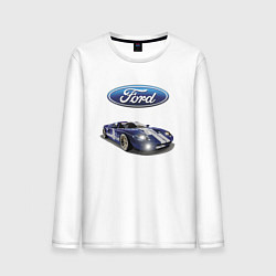 Лонгслив хлопковый мужской Ford Racing team, цвет: белый