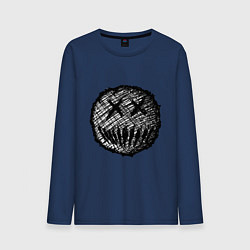 Мужской лонгслив Жуткая рожица пиксельная