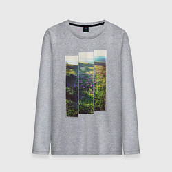 Мужской лонгслив Тропа с цветами к морю