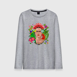 Лонгслив хлопковый мужской Фрида Кало Мексика Художник Феминист, цвет: меланж