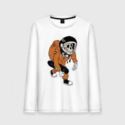 Лонгслив хлопковый мужской Astronaut Cool Monkey, цвет: белый