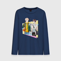 Лонгслив хлопковый мужской Наоя & Ко, цвет: тёмно-синий