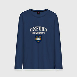 Лонгслив хлопковый мужской Эмблема University of Oxford, цвет: тёмно-синий