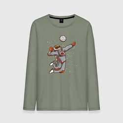 Лонгслив хлопковый мужской Мощный космический удар, цвет: авокадо