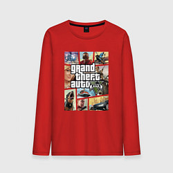 Лонгслив хлопковый мужской GTA V Logos, цвет: красный