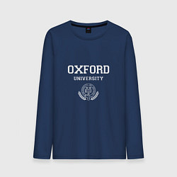 Лонгслив хлопковый мужской University of Oxford - Великобритания, цвет: тёмно-синий