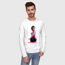 Лонгслив хлопковый мужской Judy Джуди арт 18, цвет: белый — фото 2