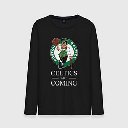 Лонгслив хлопковый мужской Boston Celtics are coming Бостон Селтикс, цвет: черный