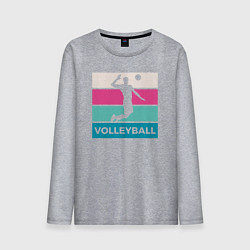 Лонгслив хлопковый мужской Volleyball Play, цвет: меланж