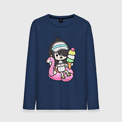 Лонгслив хлопковый мужской Toca Boca девочка геймер, цвет: тёмно-синий