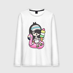 Лонгслив хлопковый мужской Toca Boca девочка геймер, цвет: белый