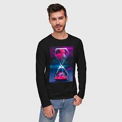 Лонгслив хлопковый мужской Песочные Часики, цвет: черный — фото 2