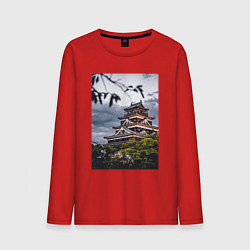 Лонгслив хлопковый мужской Старинный Замок В Японии, цвет: красный