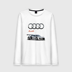 Лонгслив хлопковый мужской Audi Germany, цвет: белый