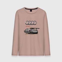 Лонгслив хлопковый мужской Audi Racing team, цвет: пыльно-розовый