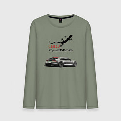 Лонгслив хлопковый мужской Audi quattro Lizard, цвет: авокадо