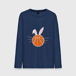 Лонгслив хлопковый мужской Basketball Bunny, цвет: тёмно-синий